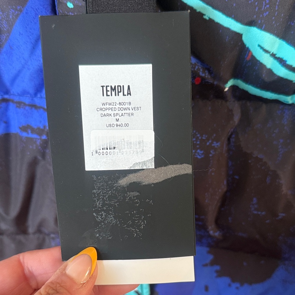 Templa Abstract Print Hooded Puffer Jacket - Black with Bright Accents - Picture 4 of 5